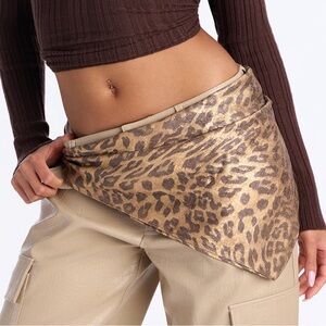 Leopard Print Scarf Neutral Brown Animal Print NWT